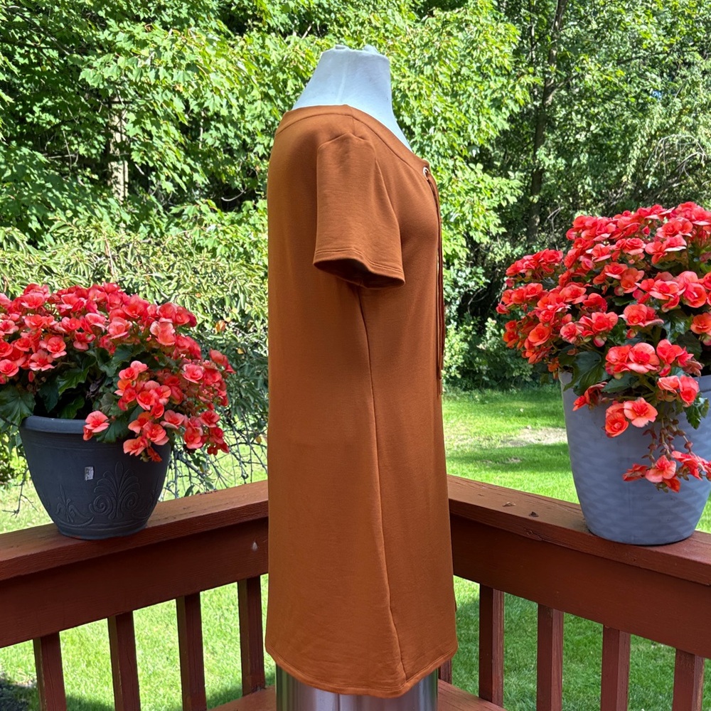 Michael Kors Rust Lace-Up Dress-NWT - Picture 7 of 13